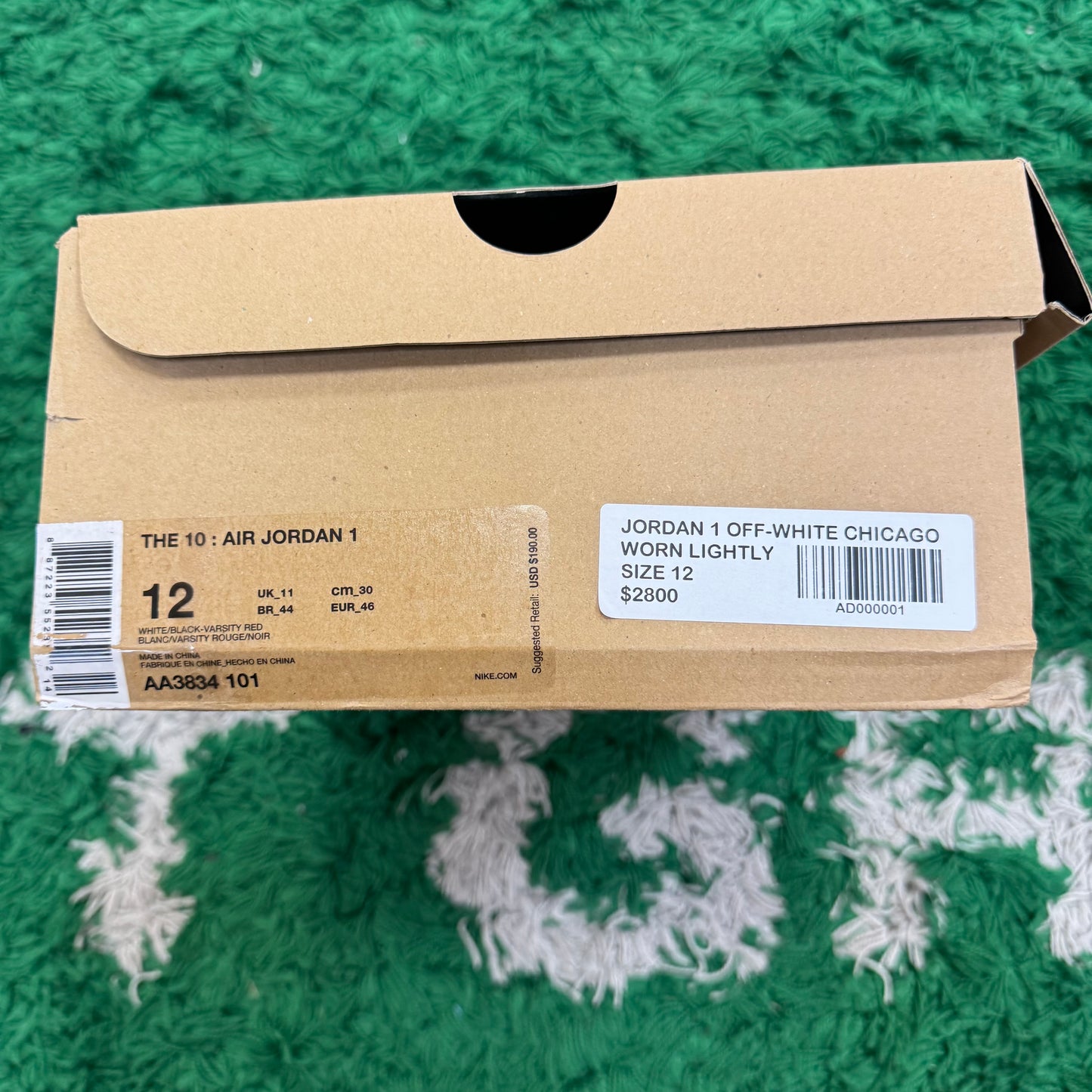 Jordan 1 High Off White Chicago Size 12 (Worn) (AD)