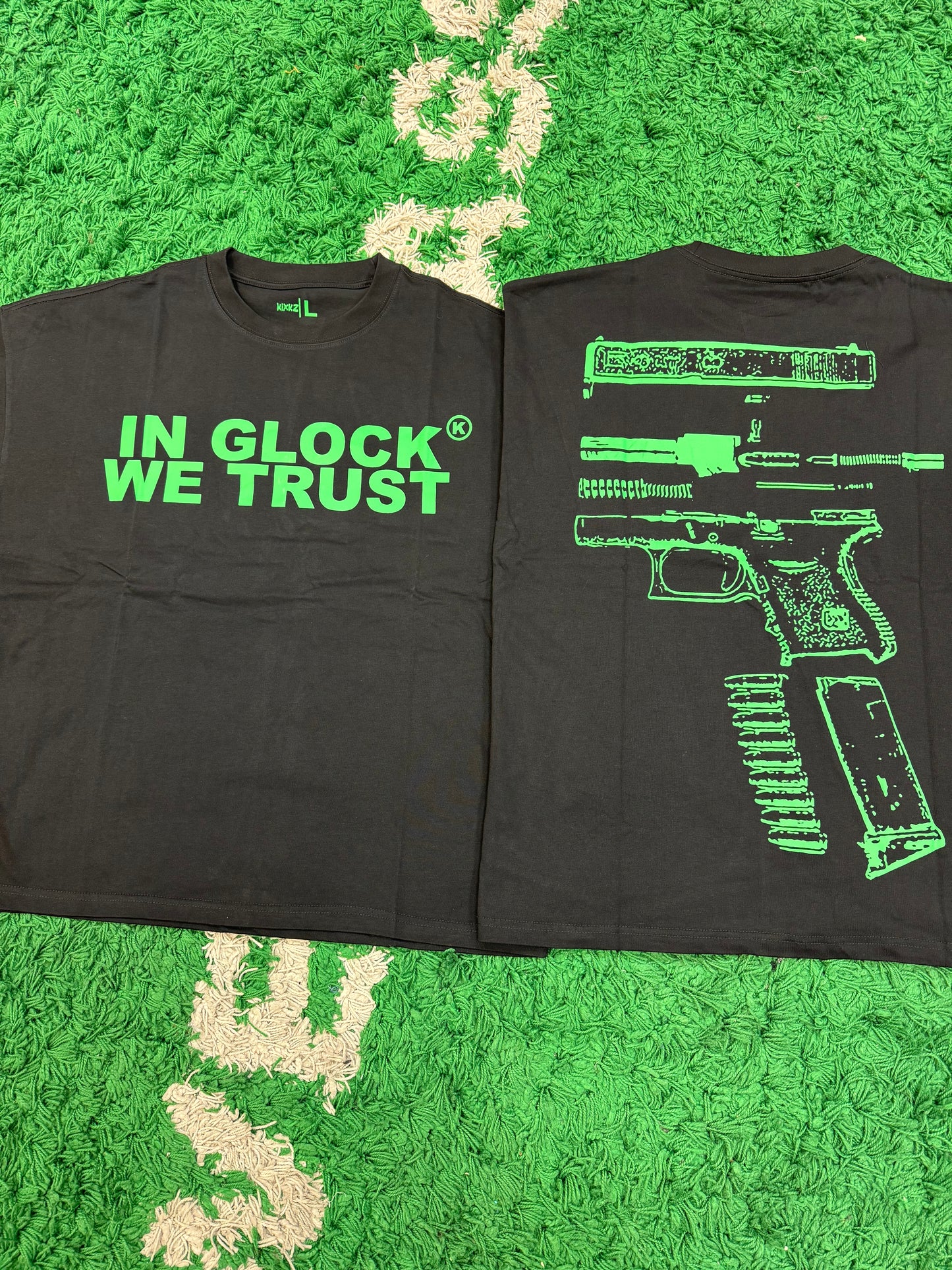 In Glock We Trust Tee Black Green Size XLarge (New)