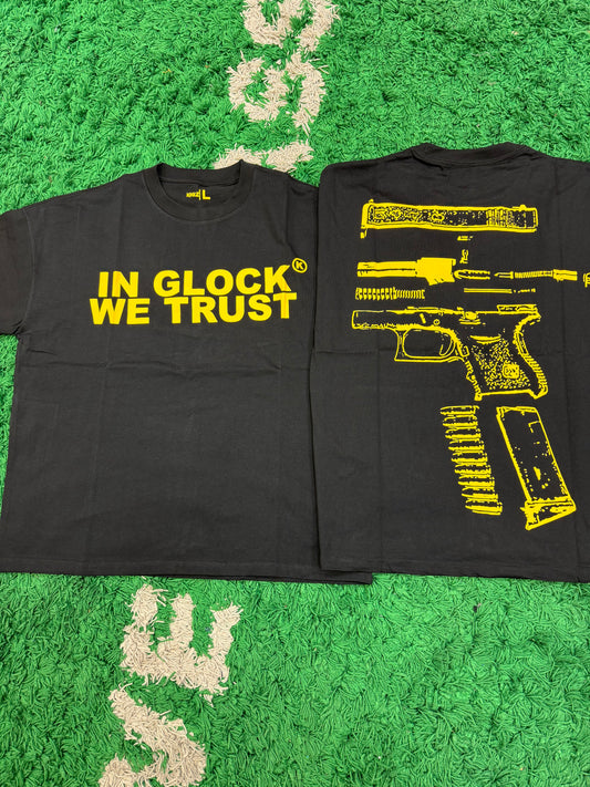 In Glock We Trust Tee Black Yellow Size Small (New)