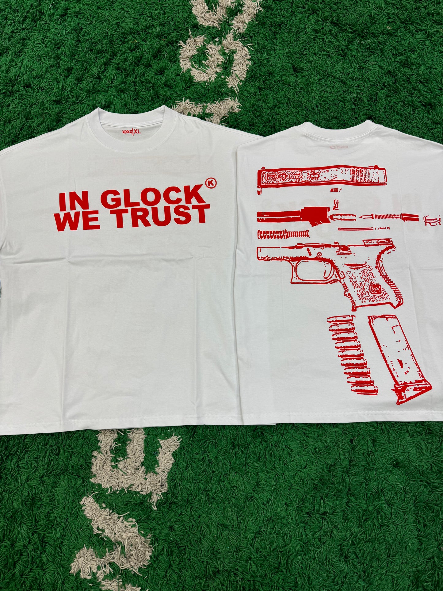 In Glock We Trust Tee White Red Size Small (New)