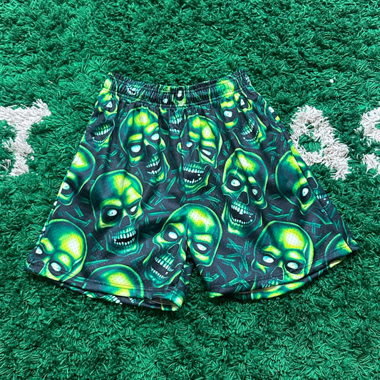 Green Skull Shorts Size L (Brand New)
