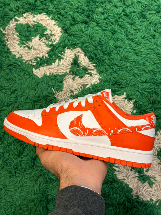 Nike Dunk Low Orange Paisley Size 8W 6.5Y (New)