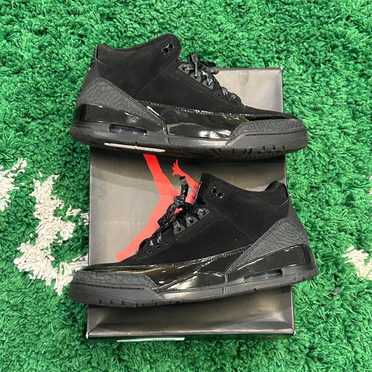 Jordan 3 Black Cat Size 10.5 (Light Wear)