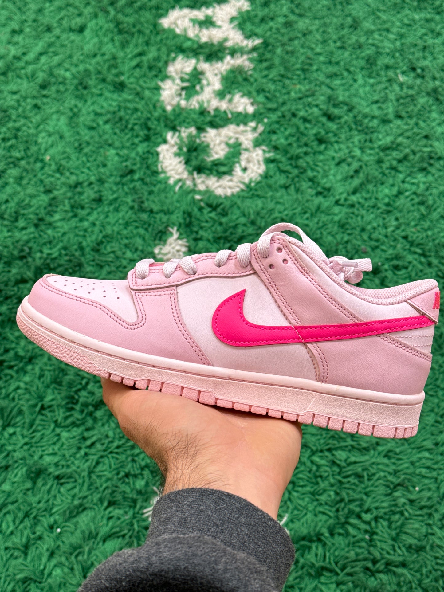 Nike Dunk Low Triple Pink Size 7y (New)