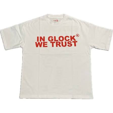 In Glock We Trust White Red Size XXXL (Brand New)