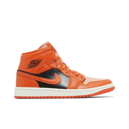 Jordan 1 Mid Orange Black Wmns (New)