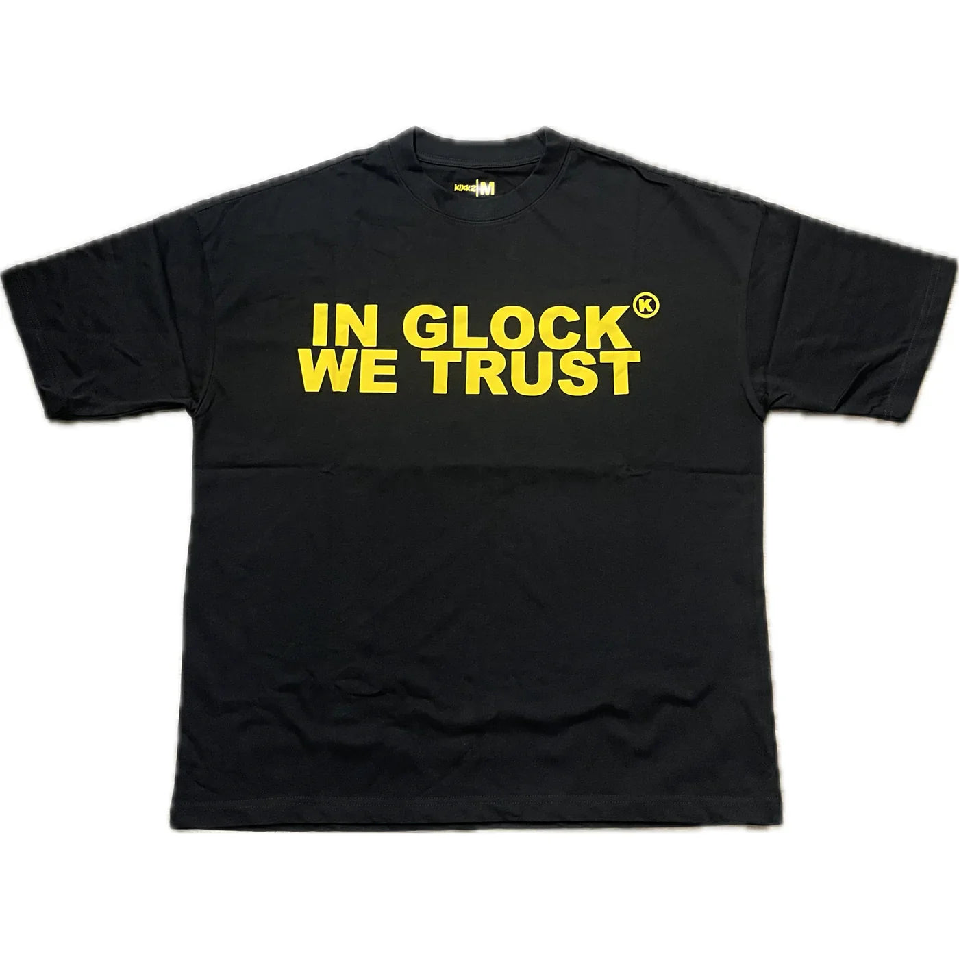 In Glock We Trust Black Yellow (Multiple Sizes) (Brand New)