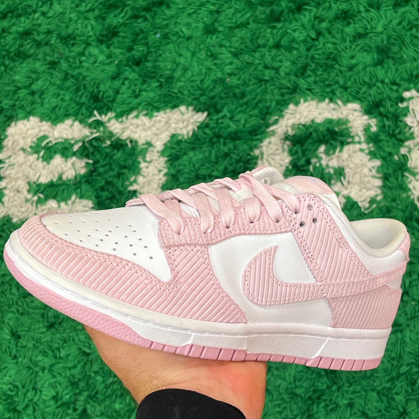 Nike Dunk Low Pink Corduroy Size 8W/6.5Y (New)