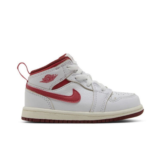 Jordan 1 Mid White Dune Red TD Size 7C (New)
