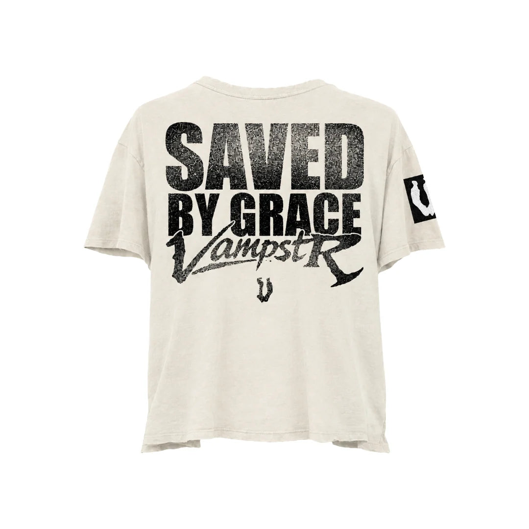 Vampstr Saved By Grace Tee White