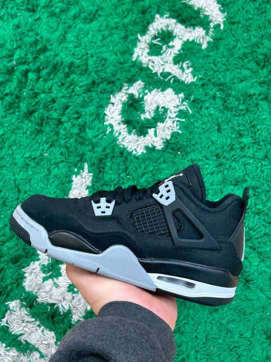 Jordan 4 Black Canvas Size 5Y (New)