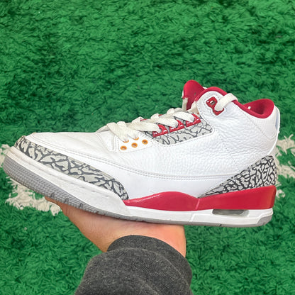 Jordan 3 Cardinal Red Size 9.5 (Lightly Worn)