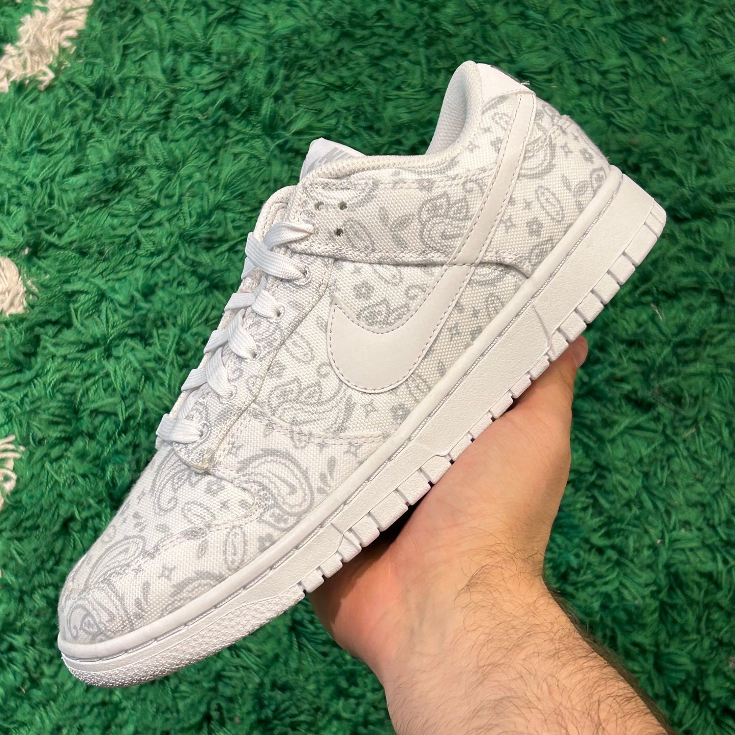 Nike Dunk Low White Paisley Size 7Y (New)