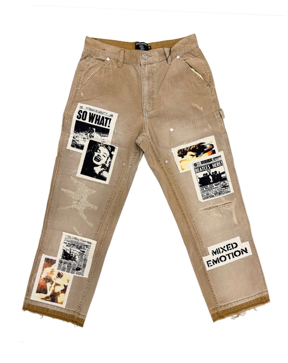 Mixed Emotions Newspaper Carpenter Pants