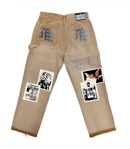 Mixed Emotions Newspaper Carpenter Pants